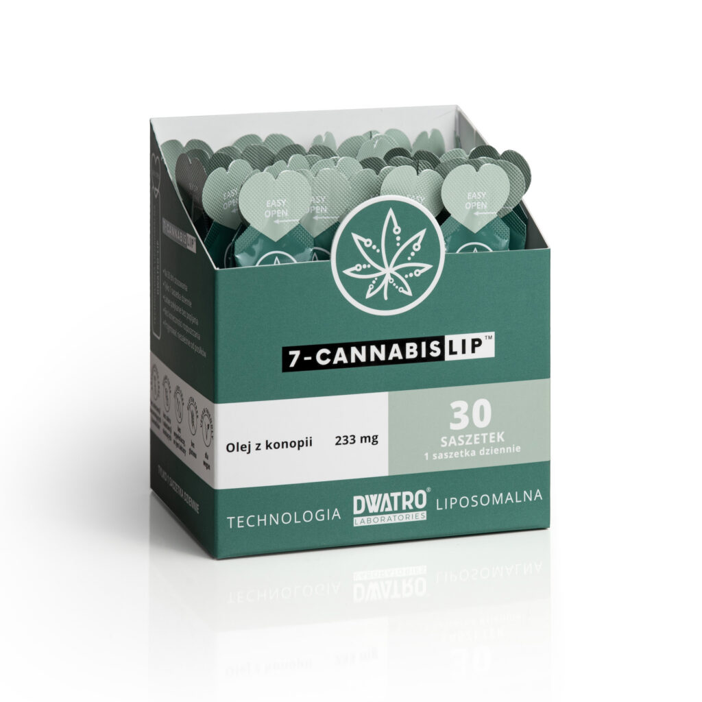 Liposomalny olej z&nbsp;konopii siewnych 7-Cannabislip<sup>™</sup> w&nbsp;postaci doustnego żelu