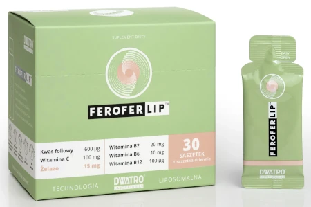 Liposomalne żelazo z kwasem foliowym i witaminami B w postaci żelu FeroFerLip™