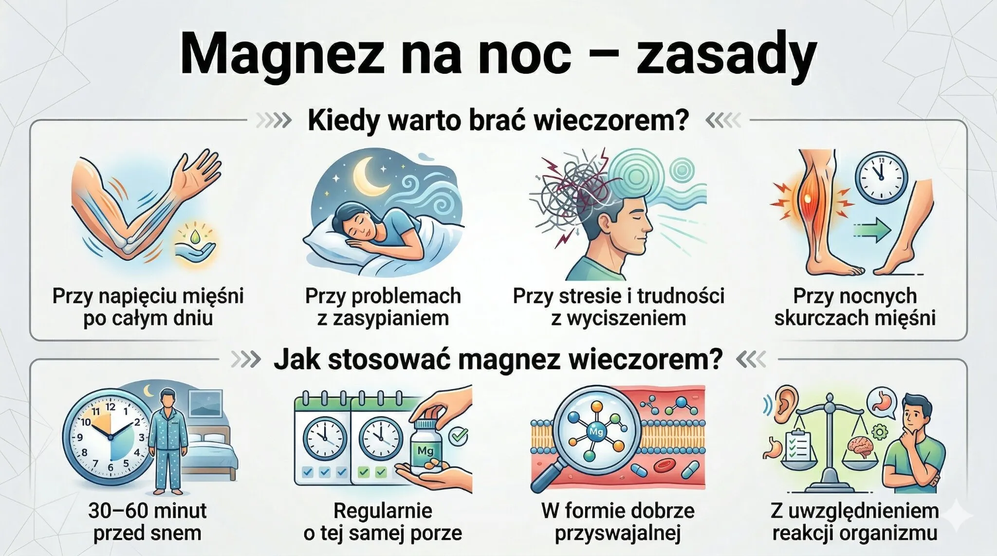 Magnez na noc - zasady