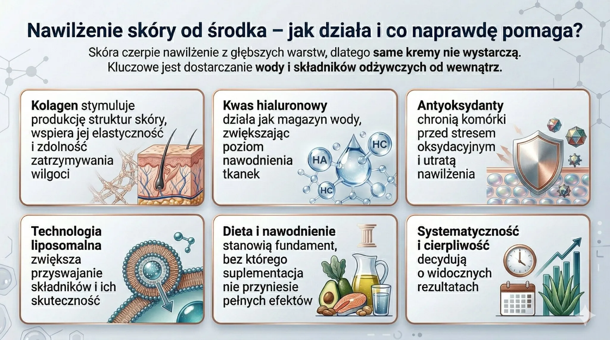 Nawilżenie skóry od środka - jak działa i co naprawdę pomaga?