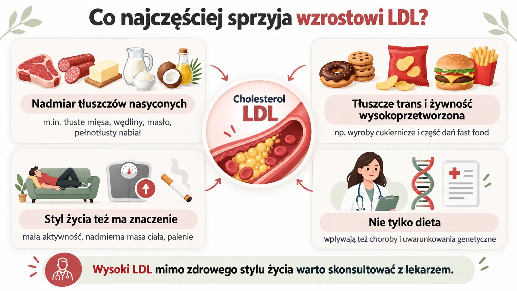 Co najczęściej sprzyja wzrostowi LDL?